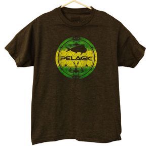 Pelagic tshirt mens S Small black fishing graphic short sleeve crew neck